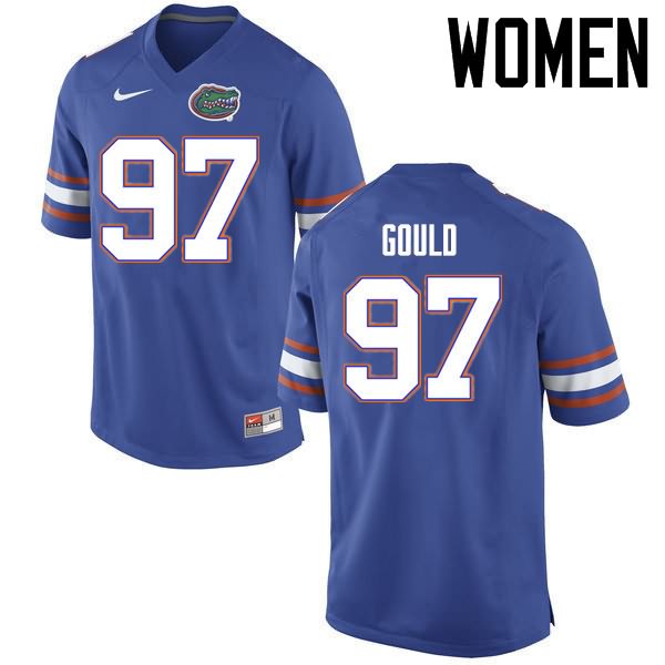 Women's NCAA Florida Gators Jon Gould #97 Stitched Authentic Nike Blue College Football Jersey CWO5665OH